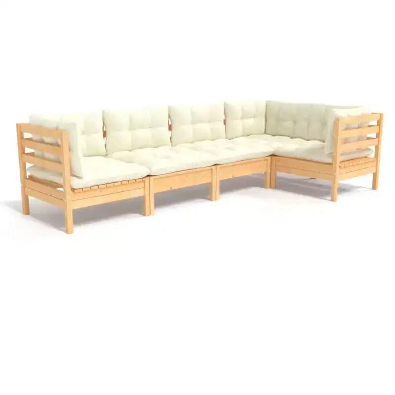 vidaXL Salon de jardin en pin massif avec coussins, multicolore