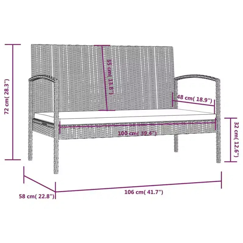 vidaXL Conjunto de Muebles de Jardín de 16 Piezas