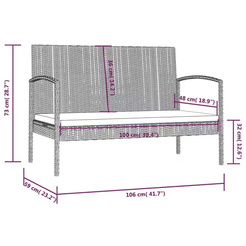 vidaXL Conjunto de Muebles de Jardín de 16 Piezas