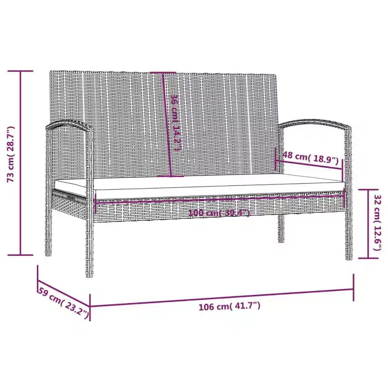 vidaXL Conjunto de Muebles de Jardín de 16 Piezas