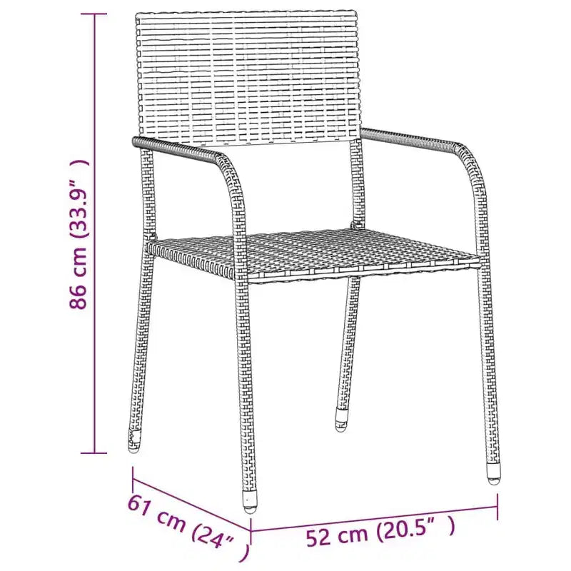 Conjunto de comedor de exterior vidaXL de ratán sintético con estructura de acero