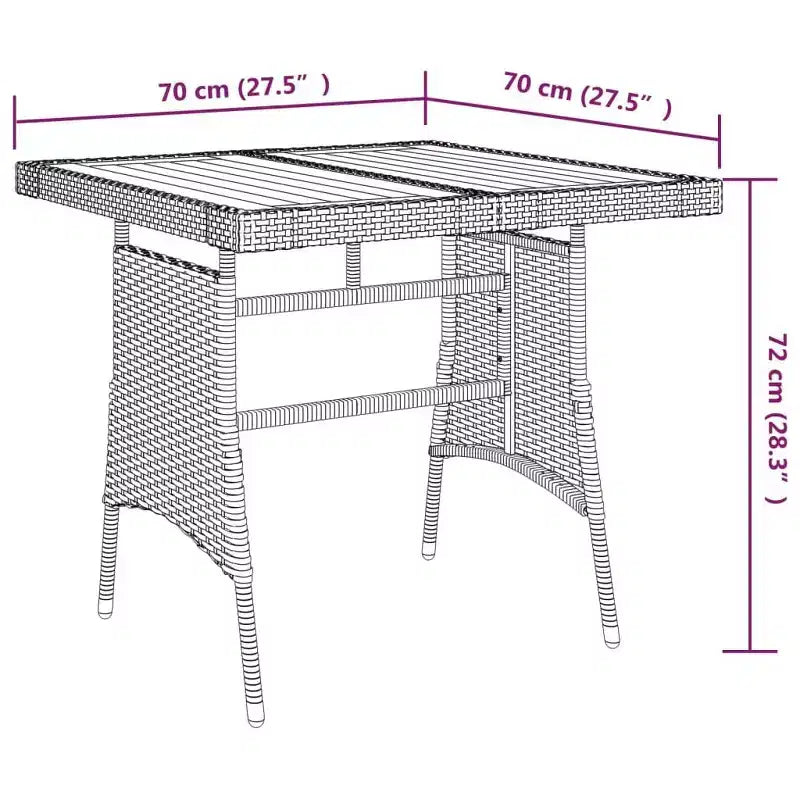 Conjunto de comedor de exterior vidaXL de ratán sintético con estructura de acero