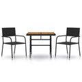 vidaXL Outdoor Dining Set in Poly Rattan with Steel Frames