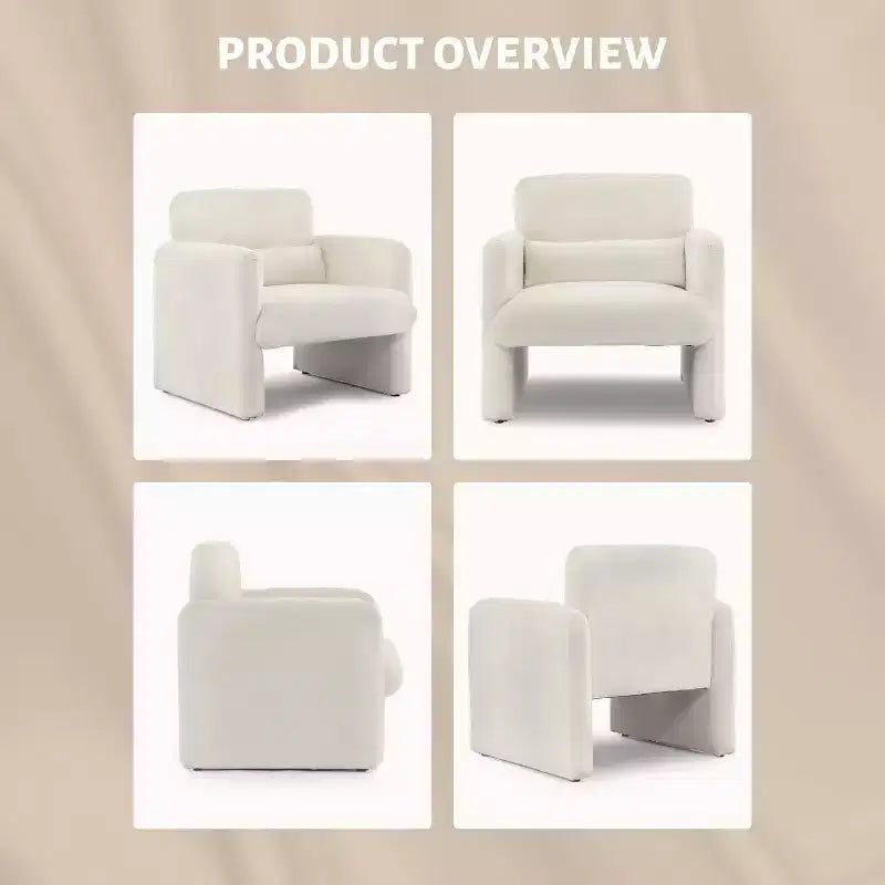 Accent Chair with Arms, Modern Chenille Fabric Living Room Chair,Upholstered Armchair Leisure Single Sofa Chair for Bedroom, Office, Apartment