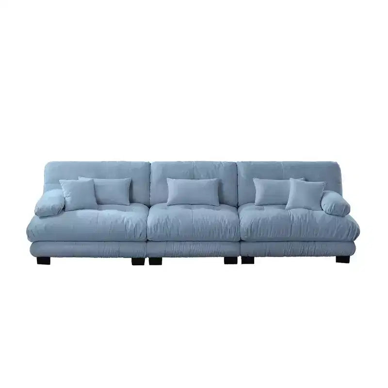 MAYEERTY 3 Seater Sectional Sofa Modular Deep Seat Couch Upholstered Furniture for Living Room Blue