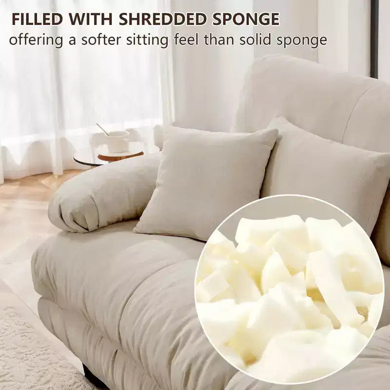 MAYEERTY Luxury Modular Sectional Sofa with 2 Ottoman U Shaped Cloud Couch for Living Room Light Coffee