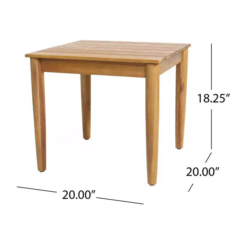 Christopher Knight Home Jessamin Juego de 2 piezas de patio de madera de acacia con cojines y mesa de listones, tamaño extragrande