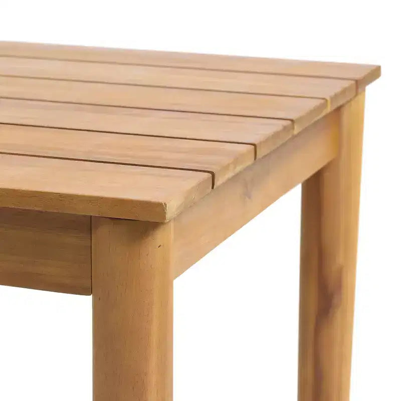 Christopher Knight Home Jessamin Juego de 2 piezas de patio de madera de acacia con cojines y mesa de listones, tamaño extragrande