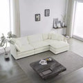 MAYEERTY Free Conbination Comfy Upholstery Modular Oversized L Shaped Sectional Sofa with Ottoman for Living Room White