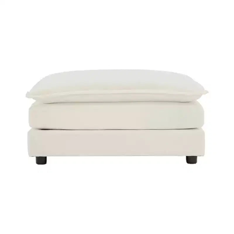 MAYEERTY Free Conbination Comfy Upholstery Modular Oversized L Shaped Sectional Sofa with Ottoman for Living Room White