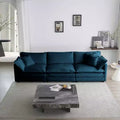 MAYEERTY Free Combination Upholstery Modular Oversized L Shaped Sectional Sofa woth Reversible Ottoman for Living Room Blue