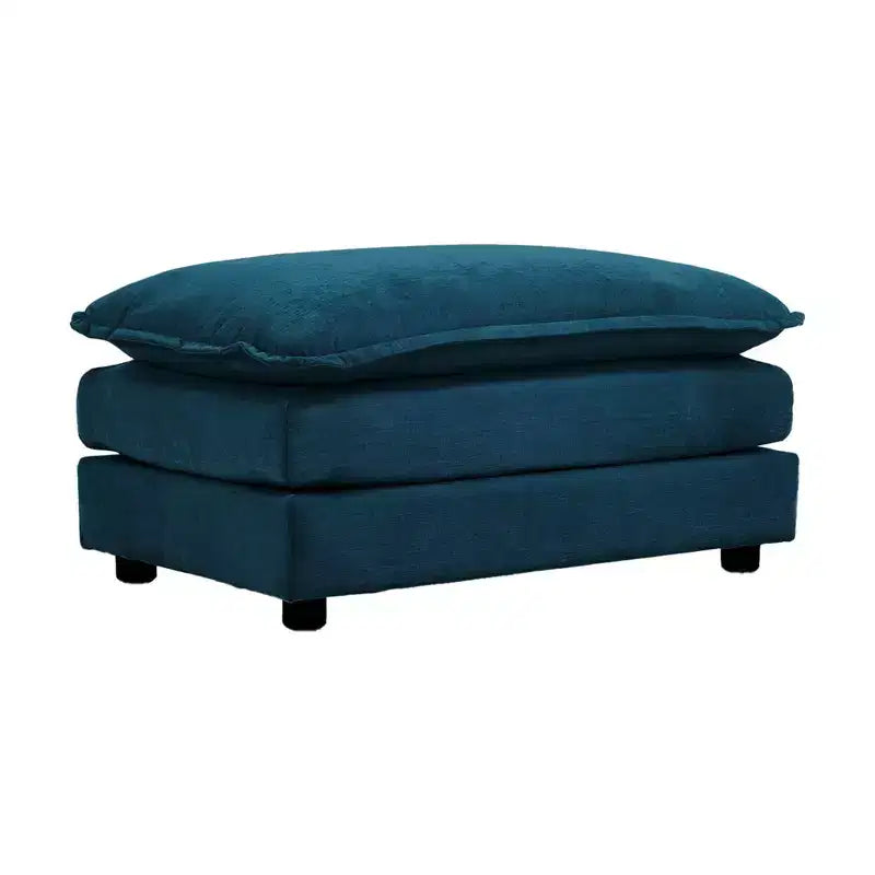 MAYEERTY Free Combination Upholstery Modular Oversized L Shaped Sectional Sofa woth Reversible Ottoman for Living Room Blue