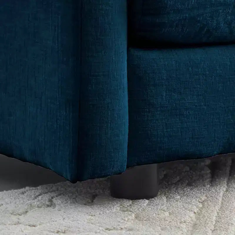 MAYEERTY Free Combination Upholstery Modular Oversized L Shaped Sectional Sofa woth Reversible Ottoman for Living Room Blue