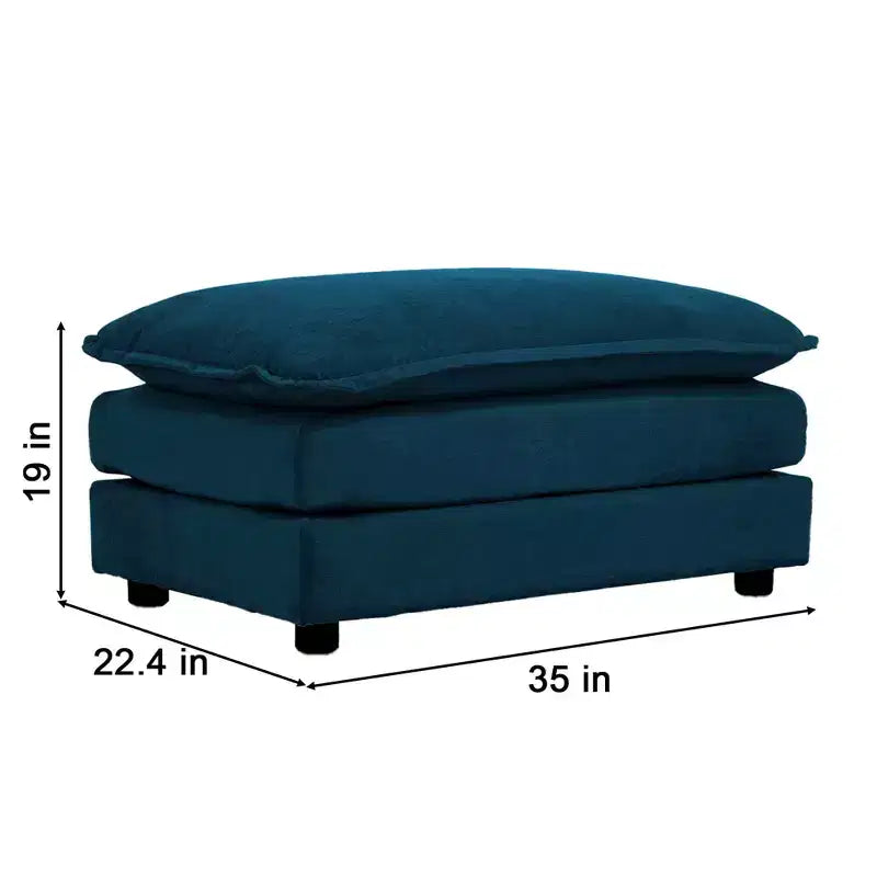 MAYEERTY Free Combination Upholstery Modular Oversized L Shaped Sectional Sofa woth Reversible Ottoman for Living Room Blue