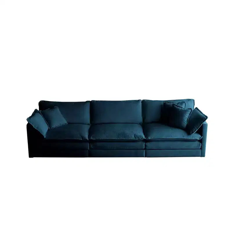 MAYEERTY Free Combination Upholstery Modular Oversized L Shaped Sectional Sofa woth Reversible Ottoman for Living Room Blue