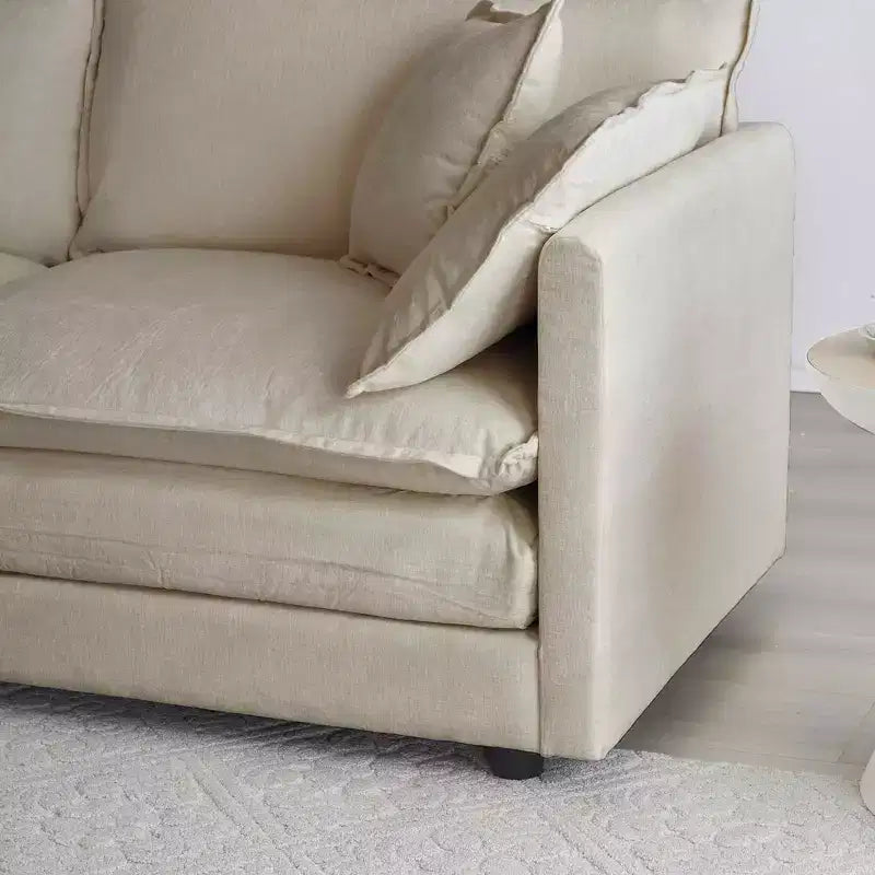 MAYEERTY Confort U Shaped Sofa with Reversible Chaise Modular Large U Shaped Sectional Sofa with Ottoman for Living Room Beige