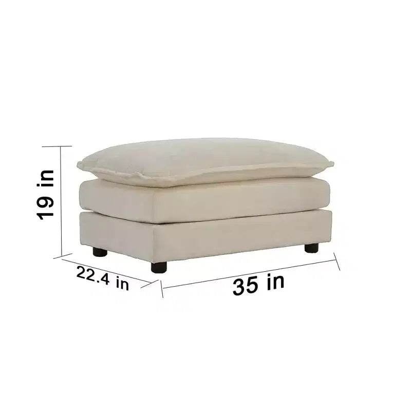MAYEERTY Confort U Shaped Sofa with Reversible Chaise Modular Large U Shaped Sectional Sofa with Ottoman for Living Room Beige
