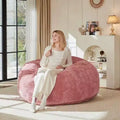 4FT bean bag chair, memory foam filling, adult and teen bean bag chair, soft sofa with removable flannel cover, round sofa for living room, bedroom