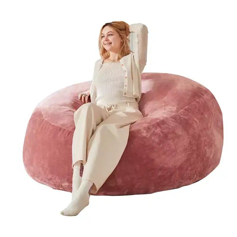 4FT bean bag chair, memory foam filling, adult and teen bean bag chair, soft sofa with removable flannel cover, round sofa for living room, bedroom