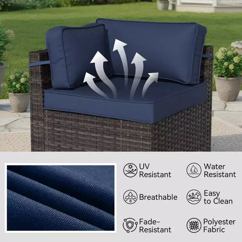 Conjunto de patio de 6 piezas UPTIOT: 4 sillas laterales, mesa fogata gris y mesa de centro de vidrio templado para elegantes reuniones al aire libre