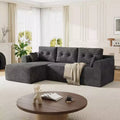 105 Modular Cloud Couch Sectional with Oversized Chaise - No Assembly Required Deep Seat Sofa for Living Room Bedroom - Grey