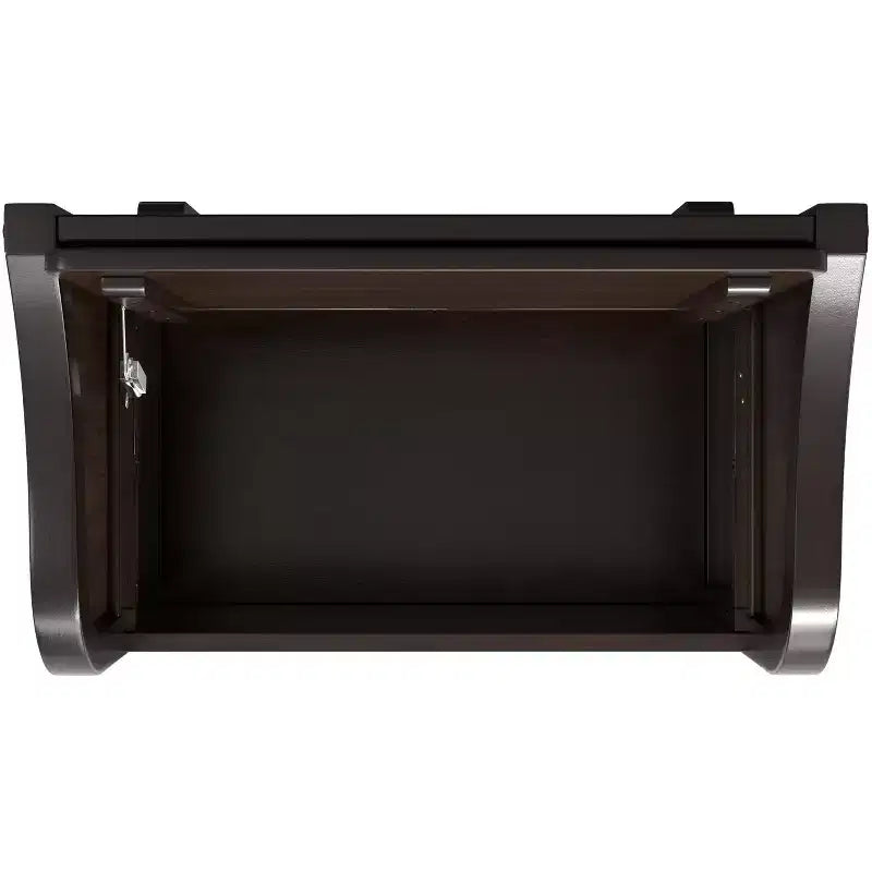 Banco pequeño de almacenamiento para recibidor, madera maciza con tapa levadiza, marrón castaño oscuro