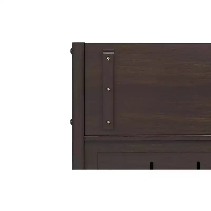 Banco pequeño de almacenamiento para recibidor, madera maciza con tapa levadiza, marrón castaño oscuro