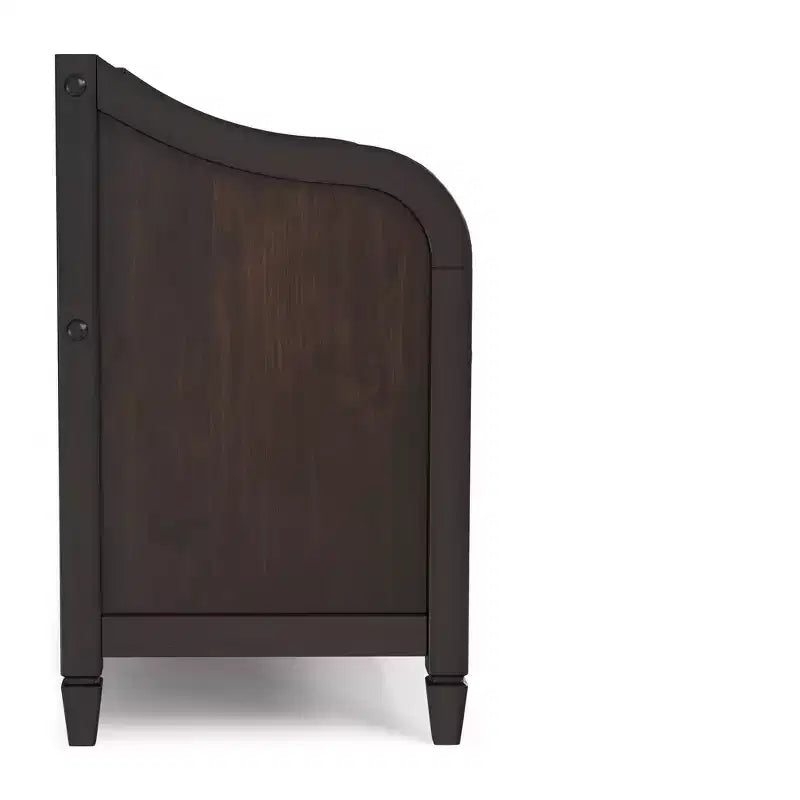 Banco pequeño de almacenamiento para recibidor, madera maciza con tapa levadiza, marrón castaño oscuro