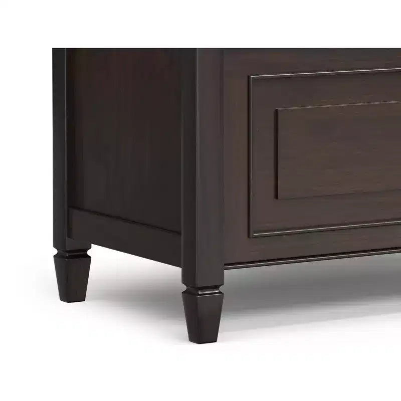 Banco pequeño de almacenamiento para recibidor, madera maciza con tapa levadiza, marrón castaño oscuro