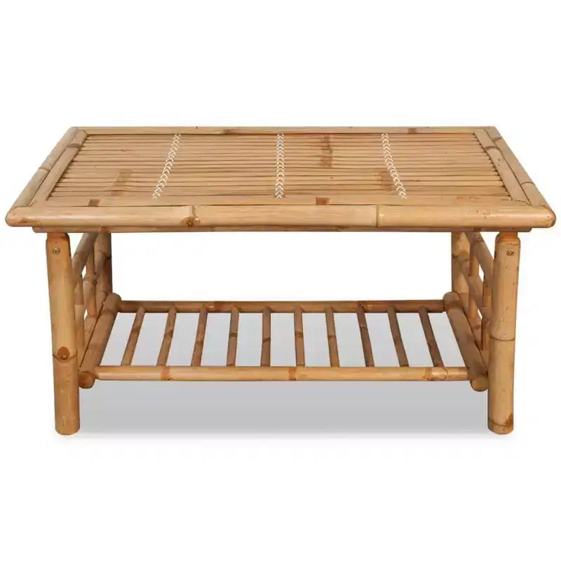 vidaXL Juego de sofás seccionales de bambú para patio con cojines