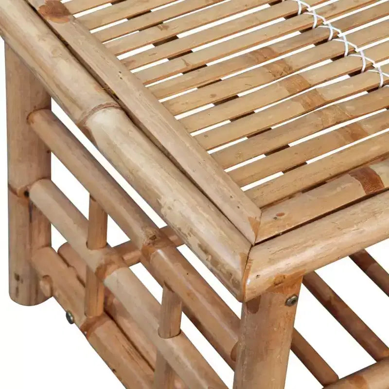 vidaXL Juego de sofás seccionales de bambú para patio con cojines
