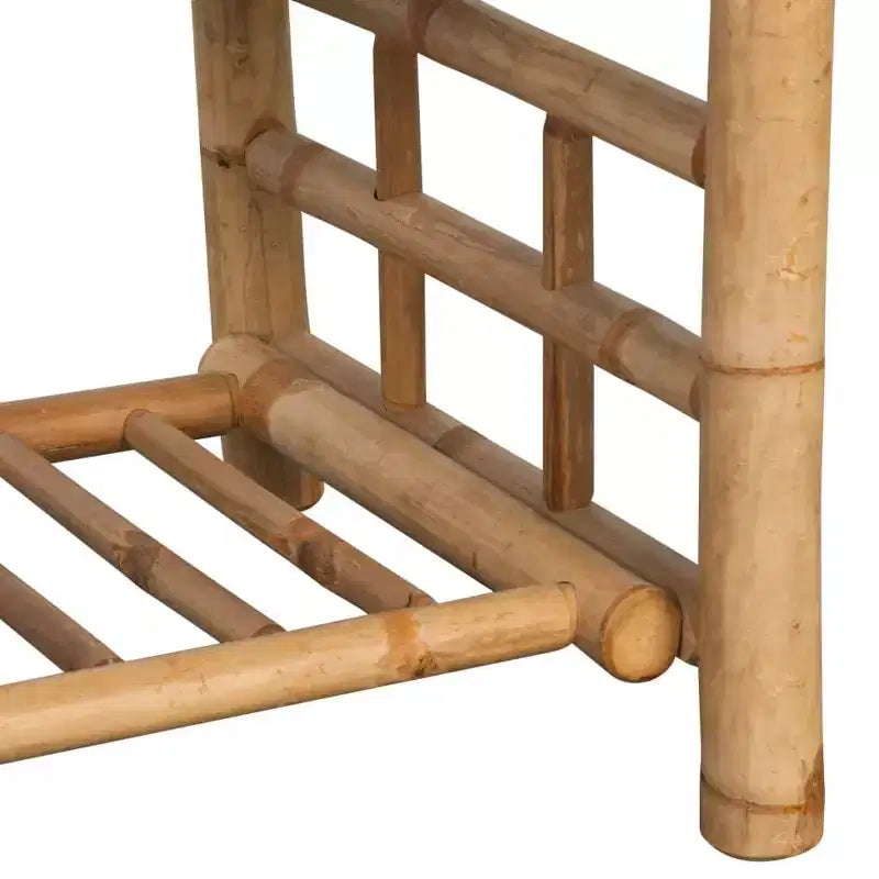 vidaXL Juego de sofás seccionales de bambú para patio con cojines