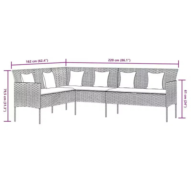 vidaXL Juego de comedor de patio con cojines Juego de conversación de 2 piezas de ratán sintético
