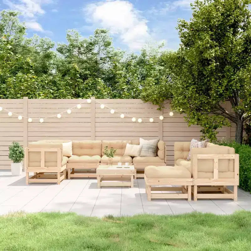 vidaXL Conjunto de Muebles de Jardín Madera de Pino Maciza Madera Natural