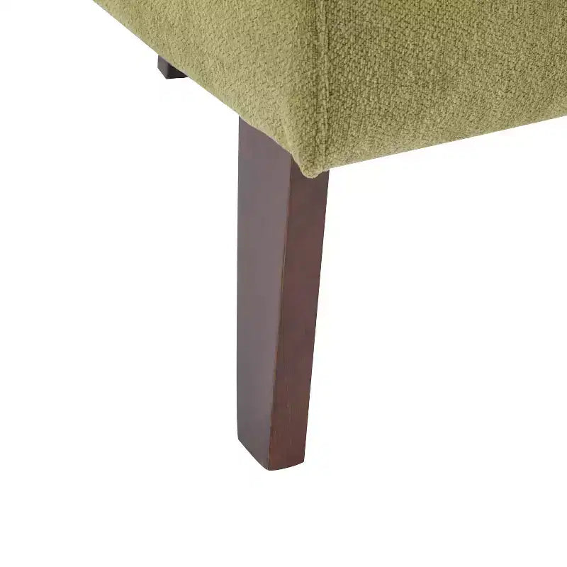 Sillón moderno con respaldo redondo y patas de madera, tapizado en tela suave, para sala de estar u oficina