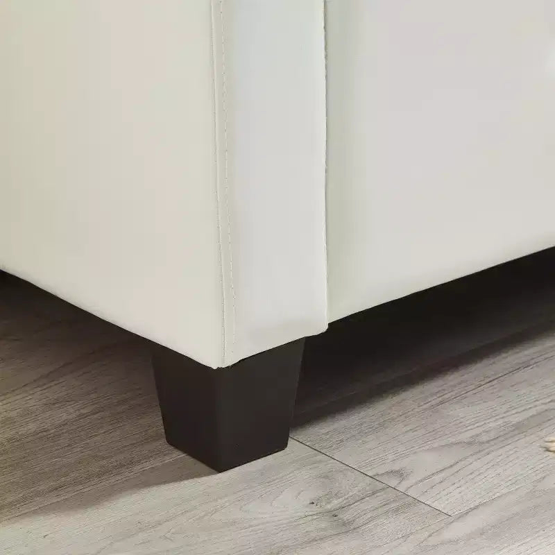 Banco de almacenamiento moderno de piel sintética de 48" con tapa abatible para sala de estar, dormitorio o recibidor
