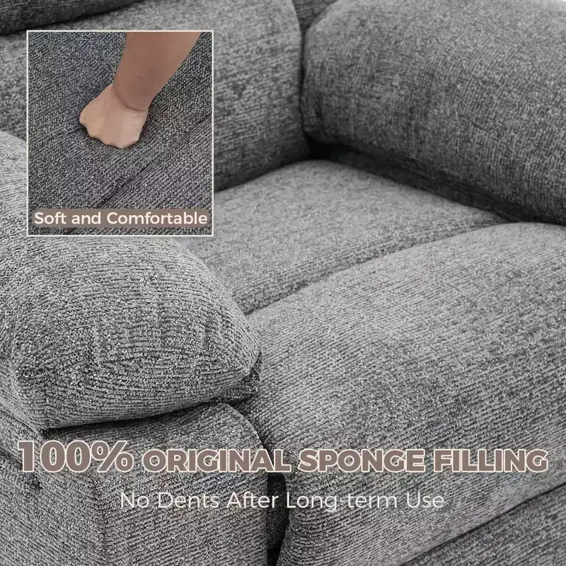 360 Swivel Rock Recliner Chairs Single Sofa,Oversized Recliner Chair for Adults with Vibration Massage and Lumbar Heating Sofa for Living Room