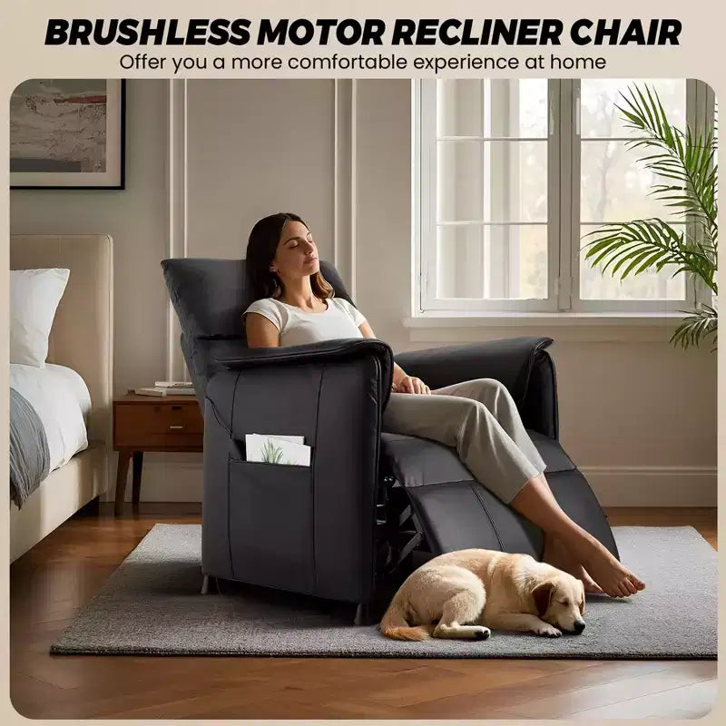 Electric Recliner Chair with Heat and Massage, Adjustable Single PU Leather Recliners Sofa,Theater Seating &Armchair for Living Room/Office