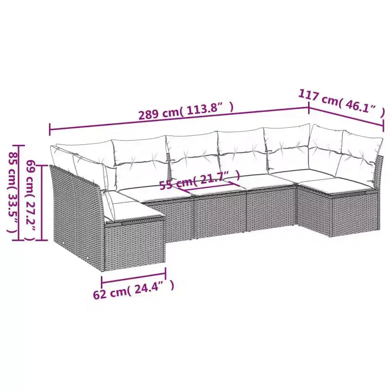 Conjunto de Sofás de Jardín Modular vidaXL con Cojines en Varios Colores