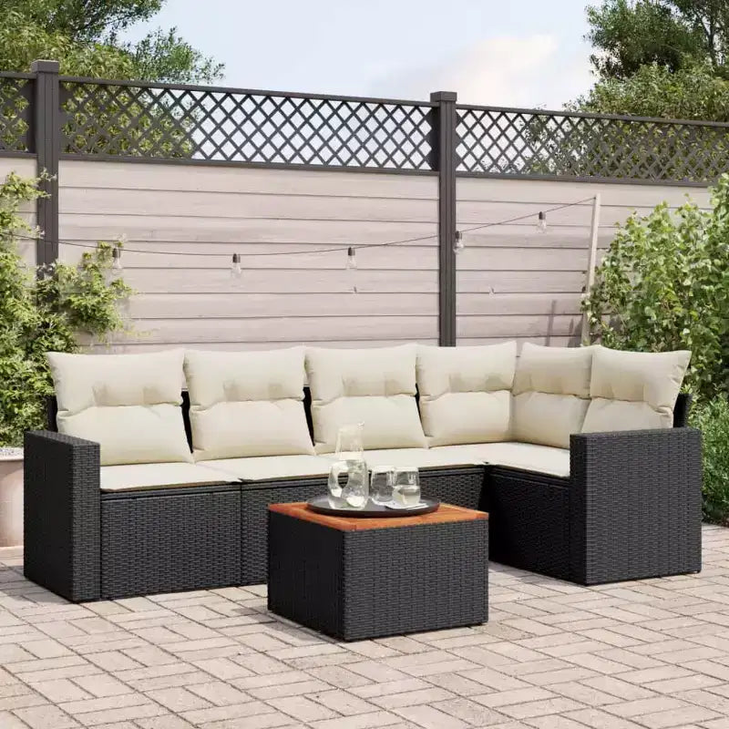 vidaXL Conjunto de Sofás de Jardín Modular de Ratán Sintético con Cojines