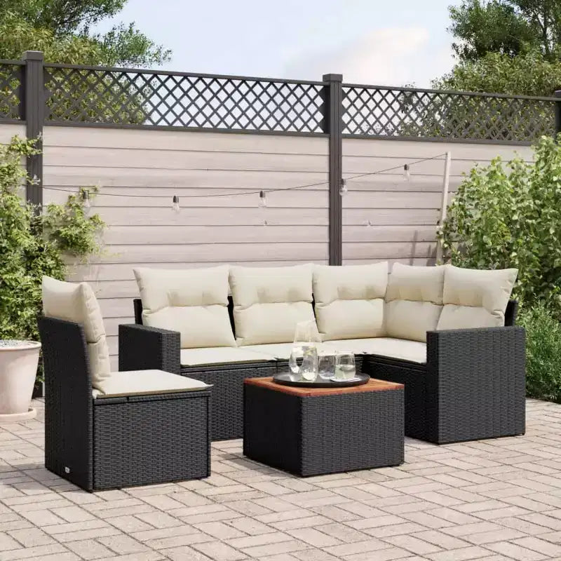 vidaXL Conjunto de Sofás de Jardín Modular de Ratán Sintético con Cojines