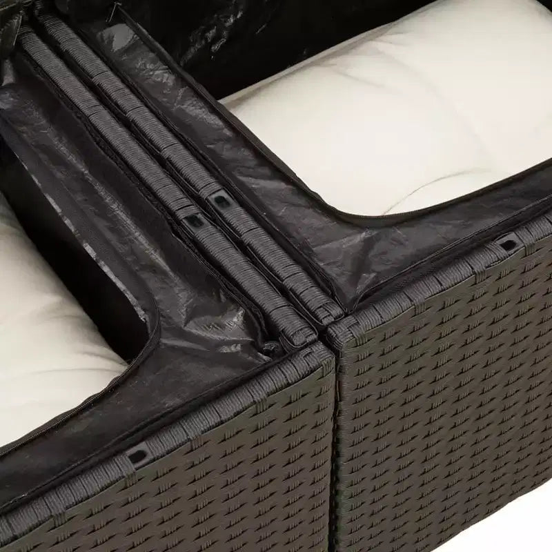 vidaXL Conjunto de Sofás de Jardín Modular de Ratán Sintético con Cojines