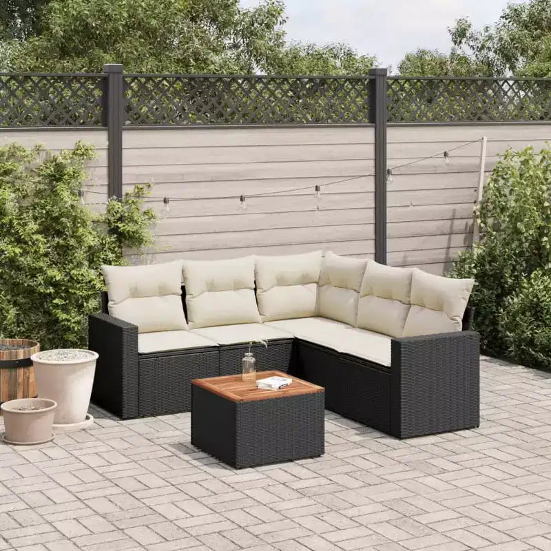 vidaXL Conjunto de Sofás de Jardín Modular de Ratán Sintético con Cojines