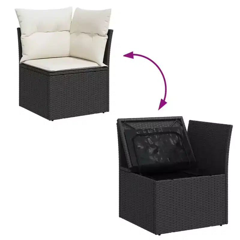 vidaXL Conjunto de Sofás de Jardín Modular de Ratán Sintético con Cojines