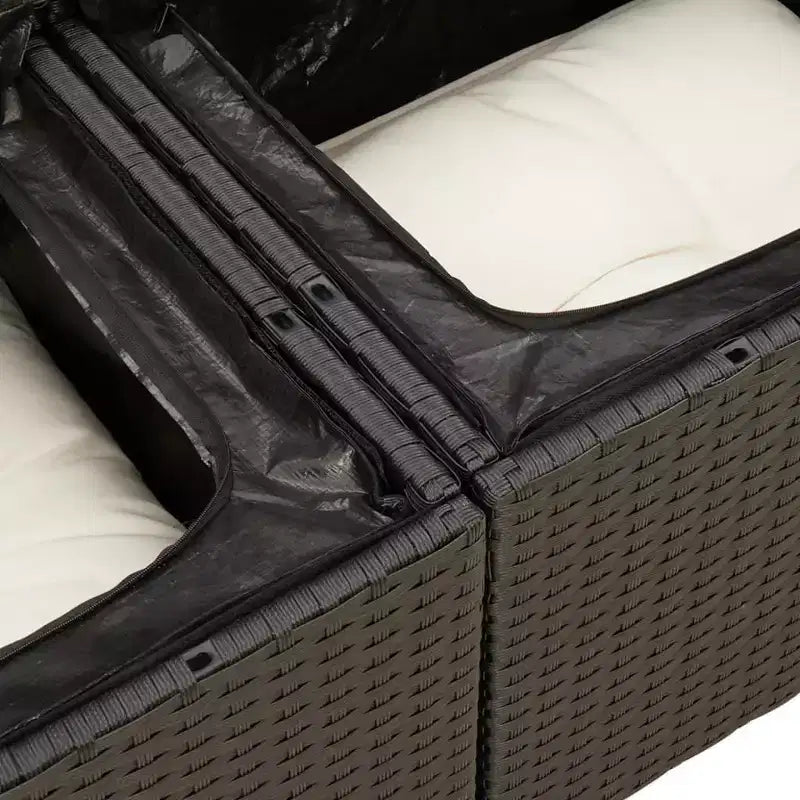 vidaXL Conjunto de Sofás de Jardín Modular de Ratán Sintético con Cojines