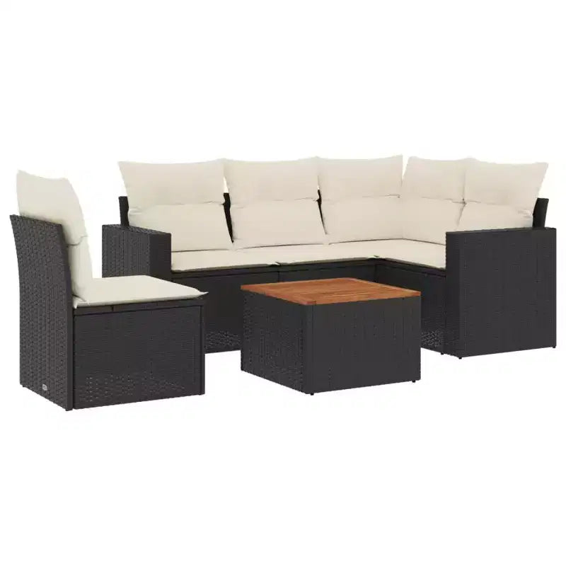 vidaXL Conjunto de Sofás de Jardín Modular de Ratán Sintético con Cojines