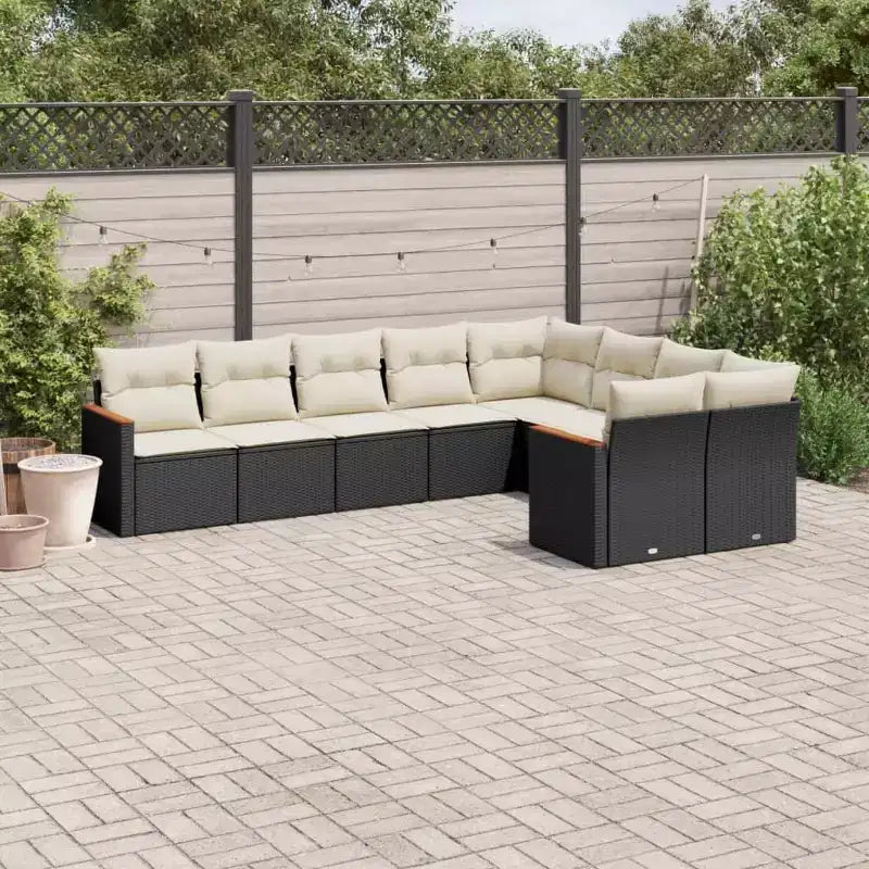 vidaXL Juego de sofá modular de exterior con cojines