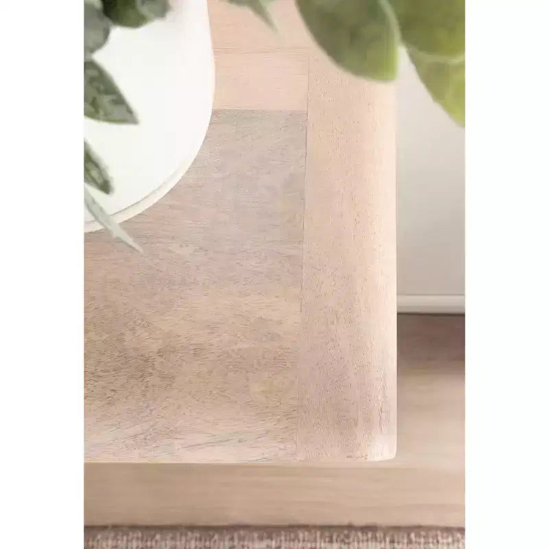 Mesa auxiliar flotante de 45,7x25,4x22,9 cm, blanca, madera de mango maciza con cajón