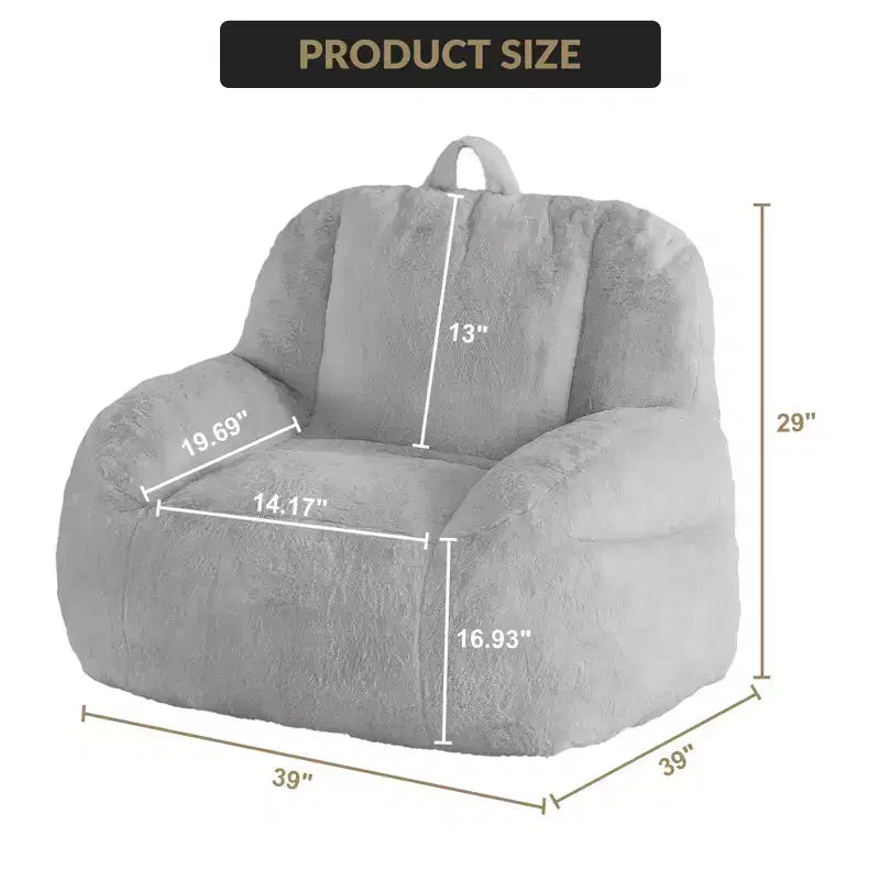 Giant faux leather beanbag sofa - adult beanbag chair with padding and handles - perfect for the living room- highly comfortable.