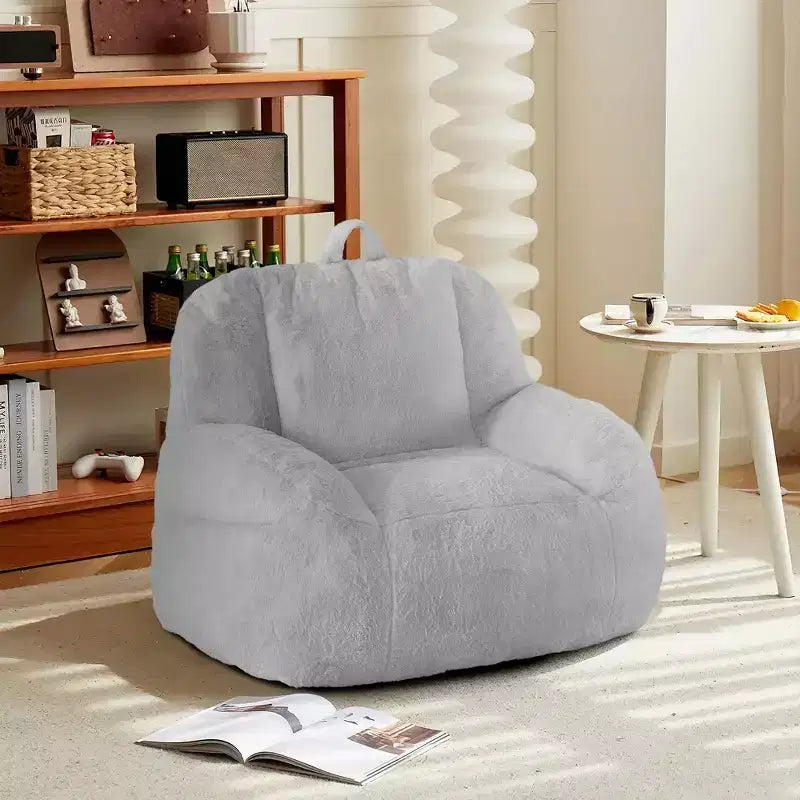 Giant faux leather beanbag sofa - adult beanbag chair with padding and handles - perfect for the living room- highly comfortable.